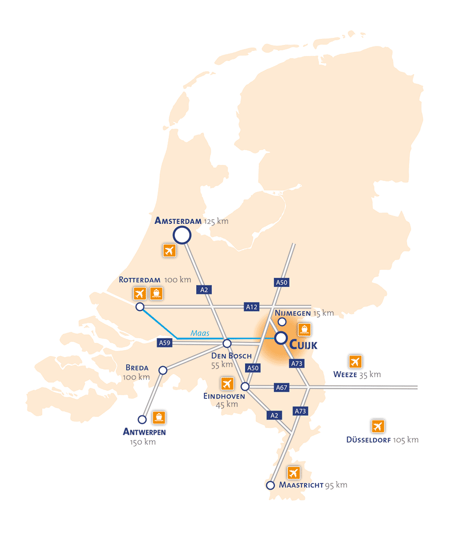 Laarakker op kaart Nederland